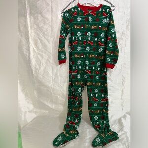 Carter's Green Holiday Footed Onesie size 6